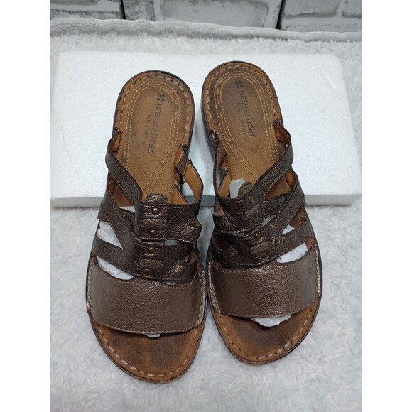 Naturalizer Sandal Shoes Metallic Brown  Comfort Size 8.5M - Picture 2 of 9